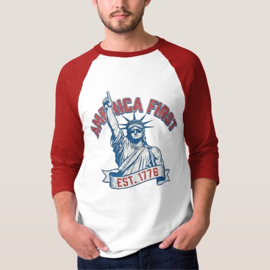 アメリカ・ファースト - 1776年創設 Tシャツ (正面)