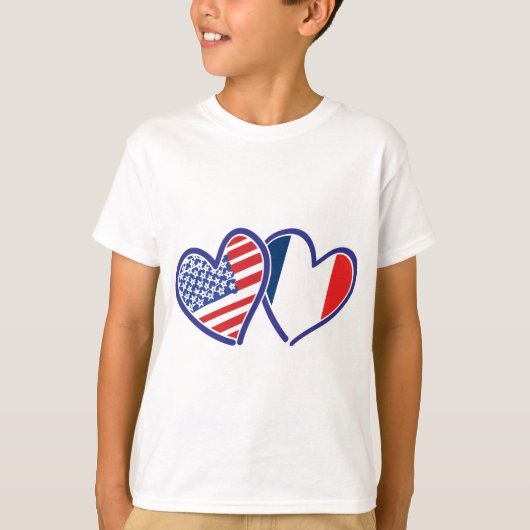 アメリカ – フランス – 愛 Tシャツ (正面)