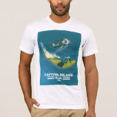 アメリカ フロリダ キャプティバ島の地図 Tシャツ (正面)