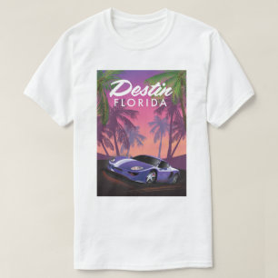 アメリカ フロリダ デスティン スポーツカー ポスター Tシャツ