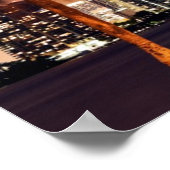 アメリカ、フロリダ、マイアミの夕暮れのスカイライン ポスター (角)