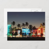 アメリカ、フロリダ、マイアミビーチ、オーシャンドライブ、アートデコ ポストカード (正面/裏面)