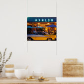 アメリカ、フロリダ、マイアミ、南ビーチの夜。 ポスター (キッチン)