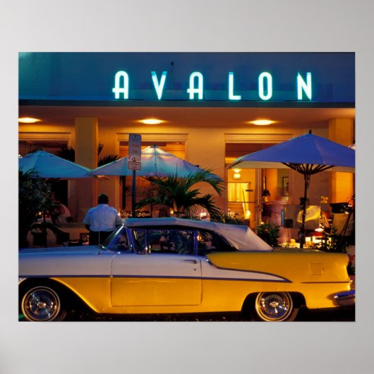 アメリカ、フロリダ、マイアミ、南ビーチの夜。 ポスター (正面)