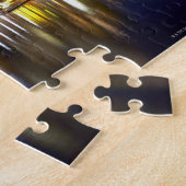 アメリカ、ボストン、夜の街のスカイライン(長) ジグソーパズル (側面)