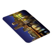 アメリカ、ボストン、夜の街のスカイライン（長） マグネット (右側)