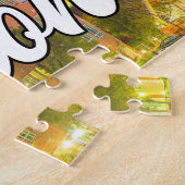 アメリカ,マサチューセッツ州,ボストン上空の夕日 ジグソーパズル (側面)