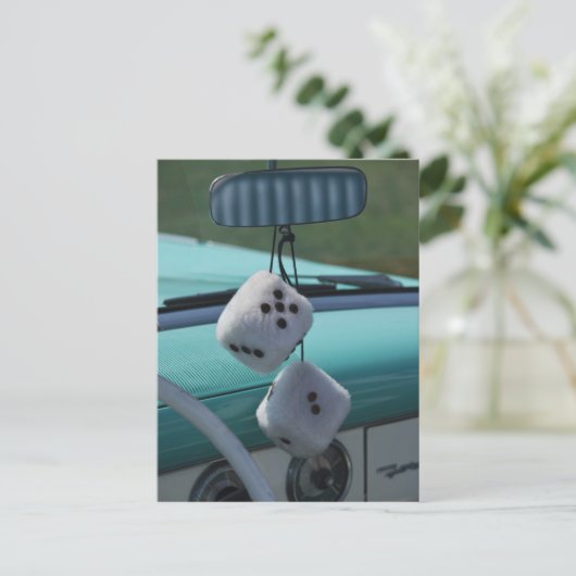 アメリカ、マサチューセッツ、グロスター。のファジーサイコロ ポストカード (スタンド正面)