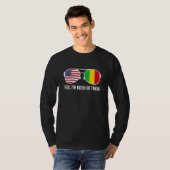 アメリカ・マリ国旗サングラスマリ系アメリカ人 Tシャツ (正面フル)