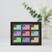 アメリカ マルチカラー フラッグ ポストカード (スタンド正面)