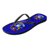 アメリカ・ミシガン州旗と大人のスリムストラップ ビーチサンダル (アングル)