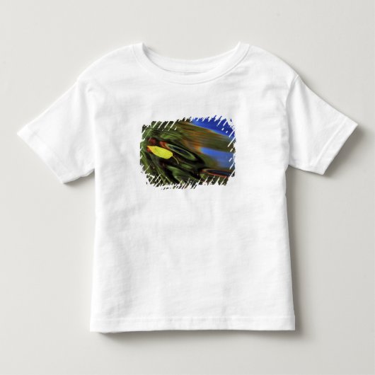 アメリカ ミシガン州 秋の川面に映る白樺の葉 トドラーTシャツ (正面)