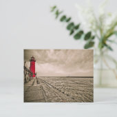 アメリカ、ミシガン、グランドヘブンライトハウス ポストカード (スタンド正面)