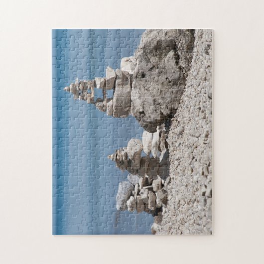 アメリカ、ミシガン。ストーンタワーズオンザビーチ ジグソーパズル (縦)