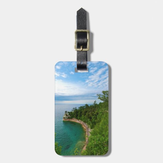 アメリカ、ミシガン。マイナーの城の岩の形成3 ラゲッジタグ (正面縦)