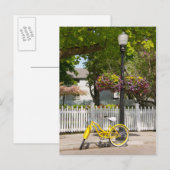 アメリカ、ミシガン、マッキナック島。イエローバイク ポストカード (正面/裏面)