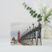 アメリカ、ミシガン、ミシガン湖ショア、グランドヘブン: ポストカード (スタンド正面)