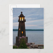 アメリカ、ミシガン。ヤード装飾灯台 ポストカード (正面/裏面)