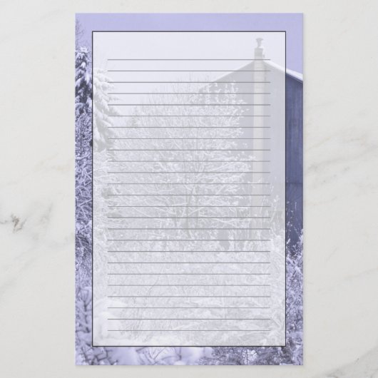 アメリカ、ミシガン、ロチェスターヒルズスノービーブルー 便箋 (正面)