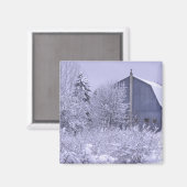 アメリカ、ミシガン、ロチェスターヒルズ。スノーブルー マグネット (正面/裏面)