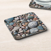 アメリカ、ミシガン。岸の磨いた小石 コースター (左側)