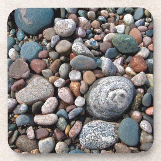 アメリカ、ミシガン。岸の磨いた小石 コースター (正面)