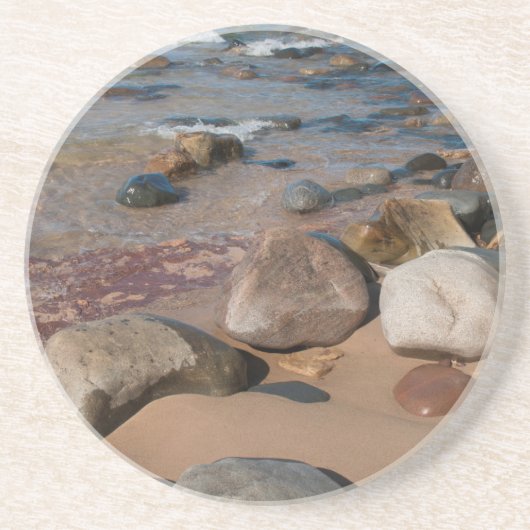 アメリカ、ミシガン。12マイルの丸い大きい石 コースター (正面)