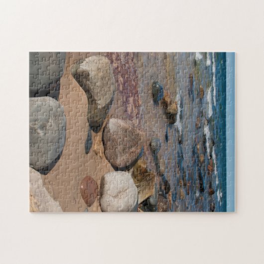 アメリカ、ミシガン。12マイルの丸い大きい石 ジグソーパズル (横)