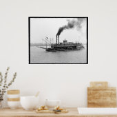 アメリカ、ミシシッピ川の恋しく思船。1900-19 ポスター (キッチン)