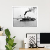 アメリカ、ミシシッピ川の恋しく思船。1900-19 ポスター (ホームオフィス)