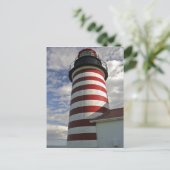 アメリカ, メイン州, ルーベック. ウェスト・クォディ・ヘッド灯台 ポストカード (スタンド正面)