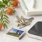 アメリカ、メイン、ルベック。ウェストクオディヘッドライトハウス キーホルダー (側面)