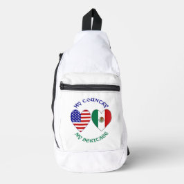 アメリカ メキシコ 国旗 ハート マイ カントリー マイ ヘリテージ スリングバッグ
