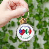 アメリカ メキシコ 国旗 ハート 私の国 私のルーツ キーホルダー (手)