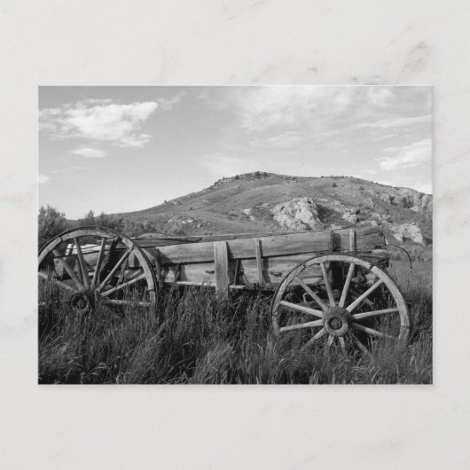 アメリカ、モンタナ州、バナック州立公園の古い荷車 ポストカード (正面)