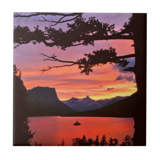 アメリカ、モンタナ、氷河国立公園。横 タイル (正面)