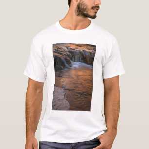 アメリカ、ユタ州、エスカレント・ウィルダネス。水辺の滝 Tシャツ