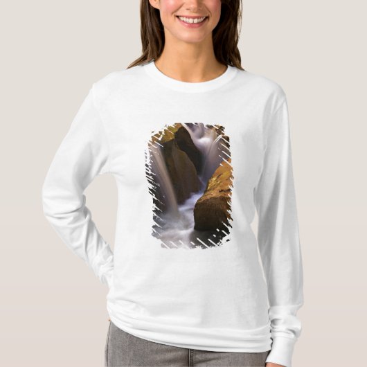 アメリカ、ユタ、エスカンテ·ウィルダネス。滝(2) Tシャツ (正面)