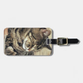 アメリカ、ユタ、キャピトルリーフNP。寝台の猫 ラゲッジタグ (正面横)