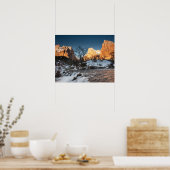 アメリカ、ユタ、シオン国立公園。山の出 ポスター (キッチン)