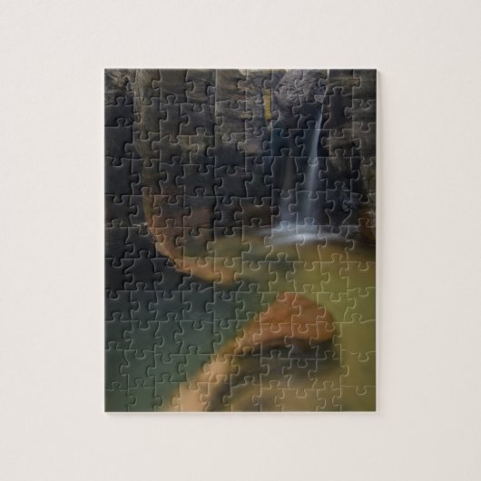 アメリカ、ユタ、ジオン国立公園。 鍵穴滝 ジグソーパズル (縦)