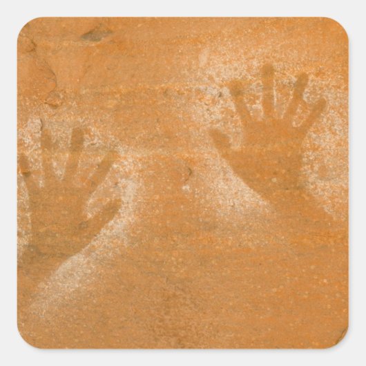 アメリカ・ユタ・ピクトグラフ砂岩の手プリント スクエアシール (正面)