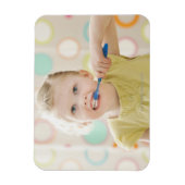 アメリカ、ユタ、レヒ、ガール(2-3)歯磨き マグネット (縦)