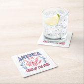 アメリカ・ランド・オブ・ザ・フリー スクエアペーパーコースター (インサイチュ)