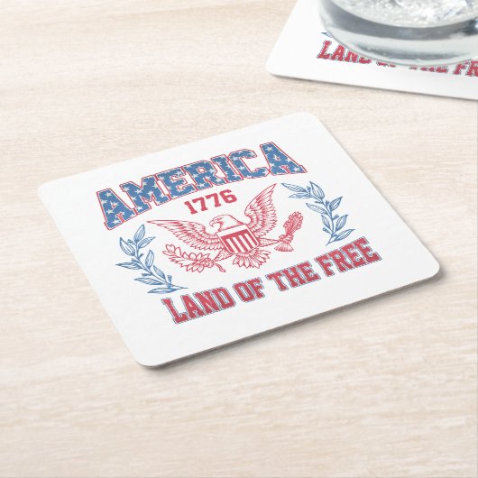 アメリカ・ランド・オブ・ザ・フリー スクエアペーパーコースター (アングル)
