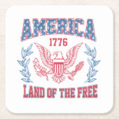 アメリカ・ランド・オブ・ザ・フリー スクエアペーパーコースター (正面)