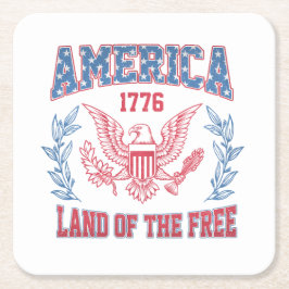 アメリカ・ランド・オブ・ザ・フリー スクエアペーパーコースター