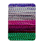 アメリカ、ルイジアナ、ニューオーリンズ。マルディグラスビーズ マグネット (縦)