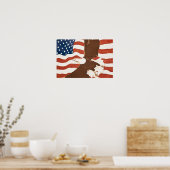 アメリカ、ルイジアナ、ポートアレン。愛国的な壁画 ポスター (キッチン)