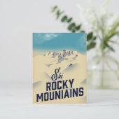 アメリカ ロッキー山脈 スキー ポストカード (スタンド正面)